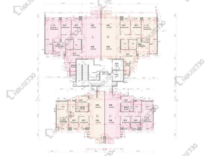 逸珑湾 平面图 逸珑湾 I 大厦18座 2楼 楼层平面图 - House730