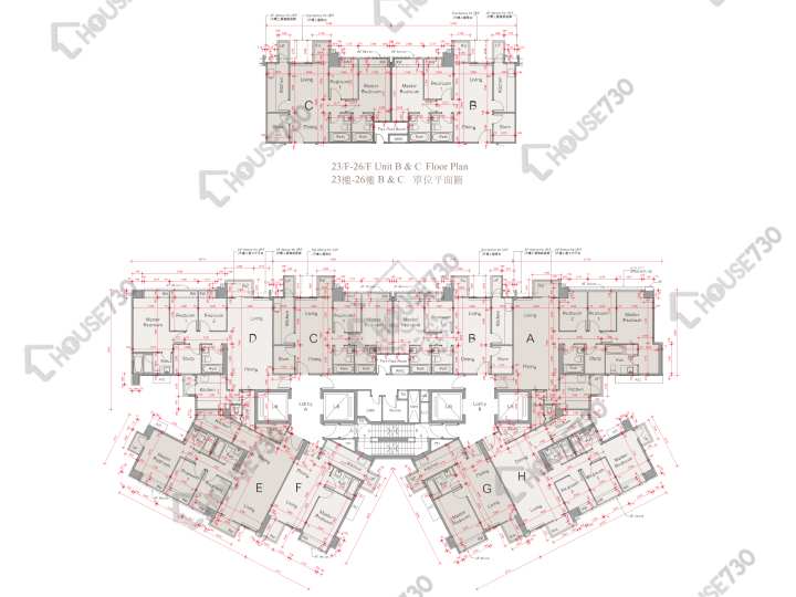 溱柏 平面圖 溱柏 6座 21-23,25,26樓 樓層平面圖 - House730
