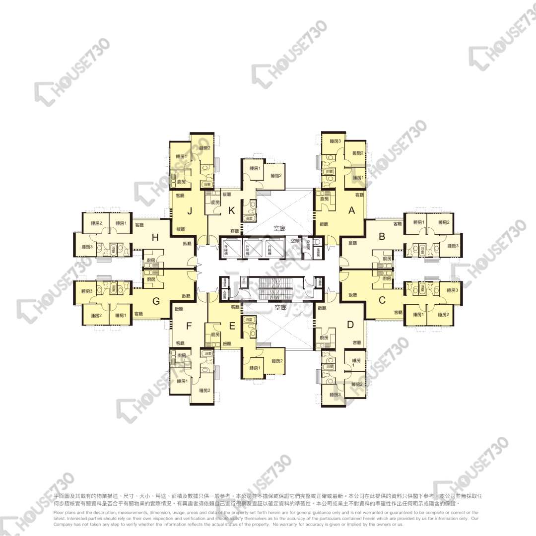 Shau Kei Wan ALDRICH GARDEN Middle Floor Floor Plan 4座-高層/中層/低層 House730-6603007