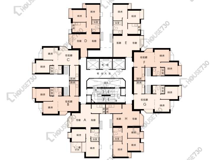 翠怡花園 平面圖 翠怡花園 3期 11座 12-15樓 樓層平面圖 - House730