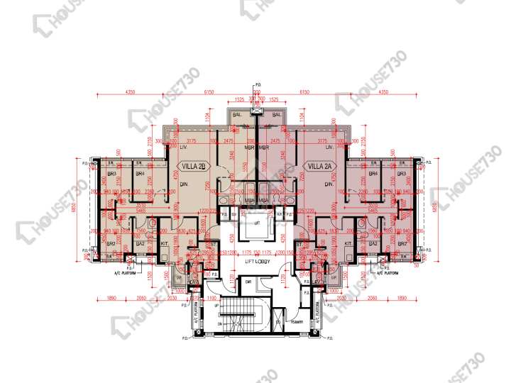 爾巒 平面圖 爾巒 菲利提諾大道 1座 2樓 樓層平面圖 - House730