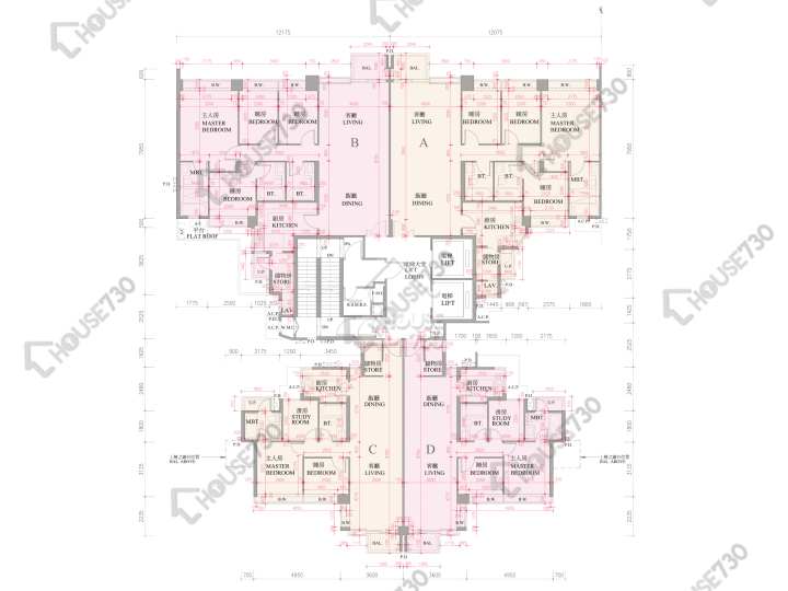 逸瓏灣 平面圖 逸瓏灣 II 大廈11座 2樓 樓層平面圖 - House730