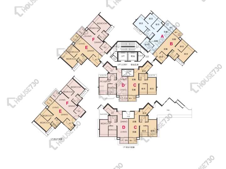 皇府山 平面圖 皇府山 3座 1-3,5-13,15-18,19樓 樓層平面圖 - House730