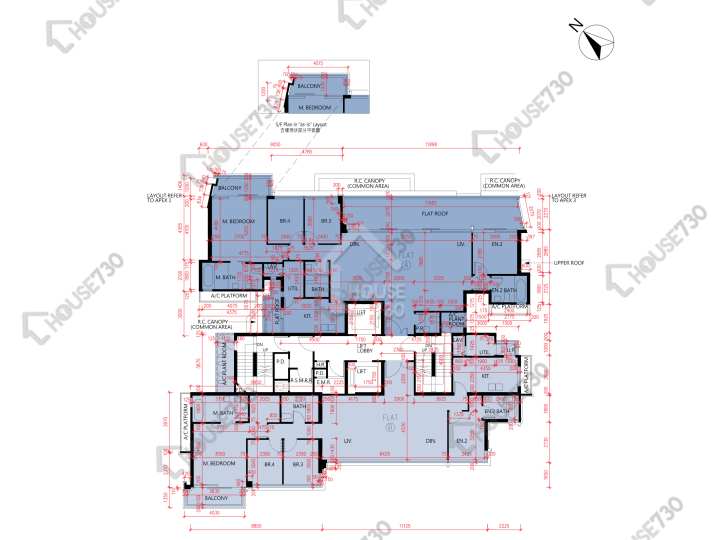 雲端 平面圖 雲端 Apex 2座 5樓 樓層平面圖 - House730