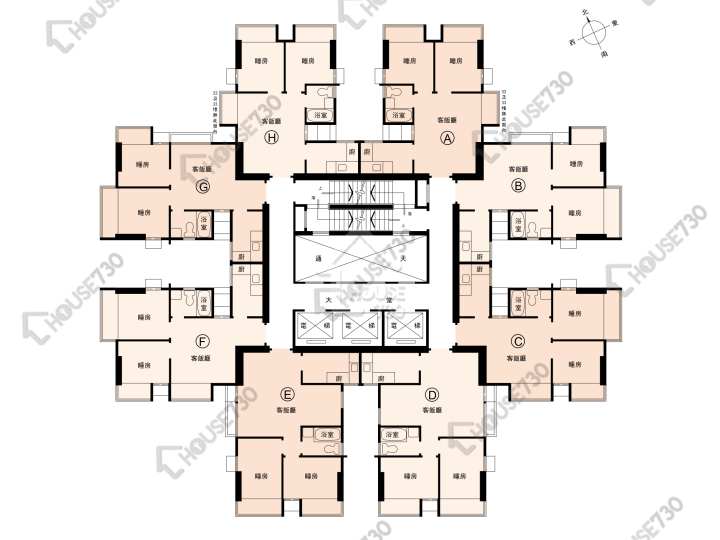 荃錦中心 平面圖 荃錦中心 1座 4-33樓 樓層平面圖 - House730