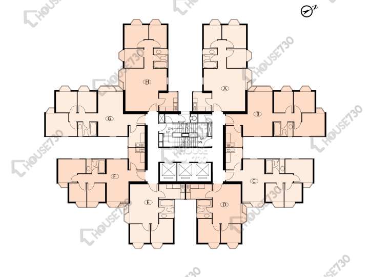 海濱花園 平面圖 海濱花園 海寶閣 (1座) 1-30樓 樓層平面圖 - House730