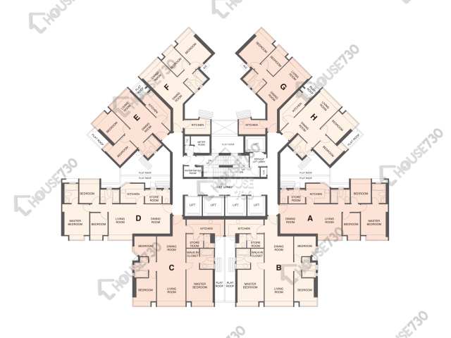 碧堤半島 平面圖 碧堤半島 1期 6座 10樓 樓層平面圖 - House730