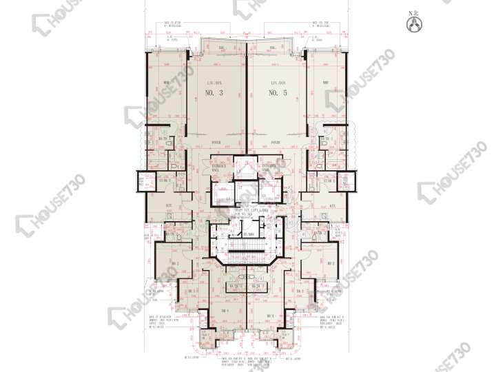 波老道21號 平面圖 波老道21號 1期 3及5號 2樓 樓層平面圖 - House730