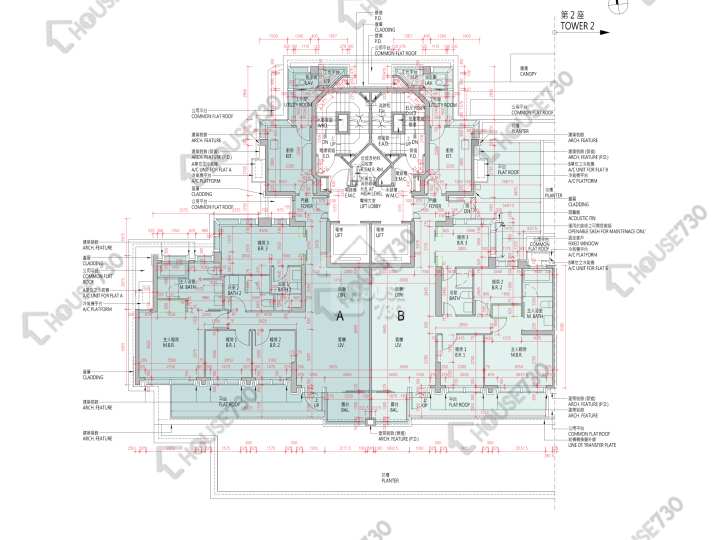 高爾夫.御苑 平面圖 高爾夫.御苑 1座 2樓 樓層平面圖 - House730