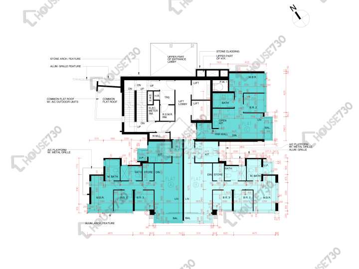 雲海 平面圖 雲海 1期 Cedar Court 2座 1樓 樓層平面圖 - House730