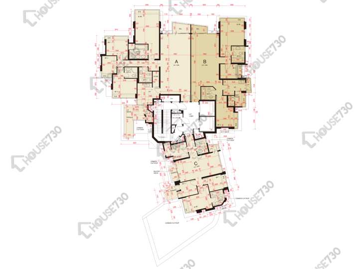 維港.星岸 平面圖 維港.星岸 5座 2樓 樓層平面圖 - House730