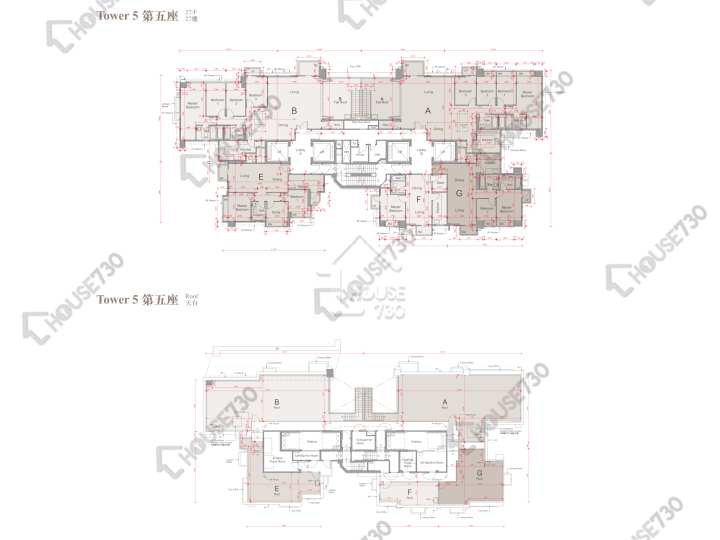 溱柏 平面圖 溱柏 5座 27樓 樓層平面圖 - House730