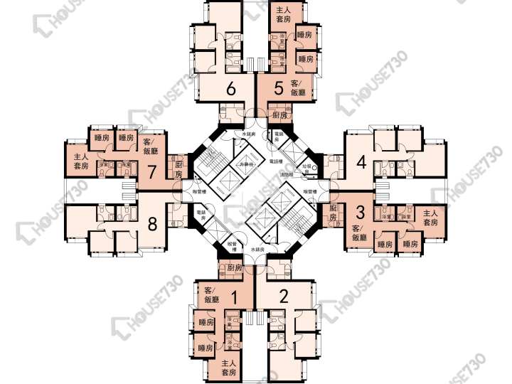 昌盛苑 平面圖 昌盛苑 昌濤閣 (C座) 1-40樓 樓層平面圖 - House730