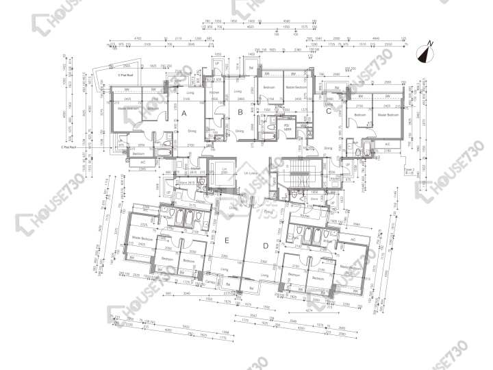 溱林 平面圖 溱林 1座 1樓 樓層平面圖 - House730
