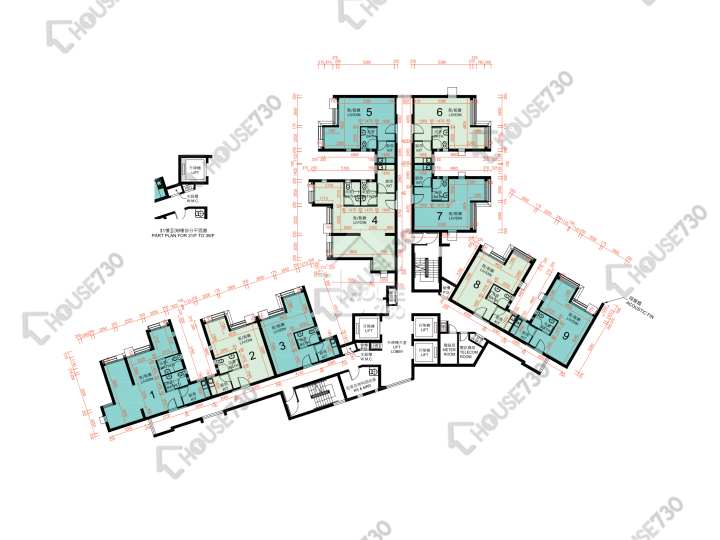 凱樂苑 平面圖 凱樂苑 D座 (凱旭閣) 2-39樓 樓層平面圖 - House730
