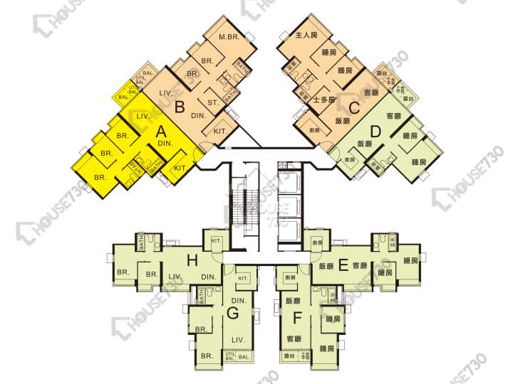 珀麗灣 平面圖 珀麗灣 3期 22座 6-13,15-23,25-31,32樓 樓層平面圖 - House730
