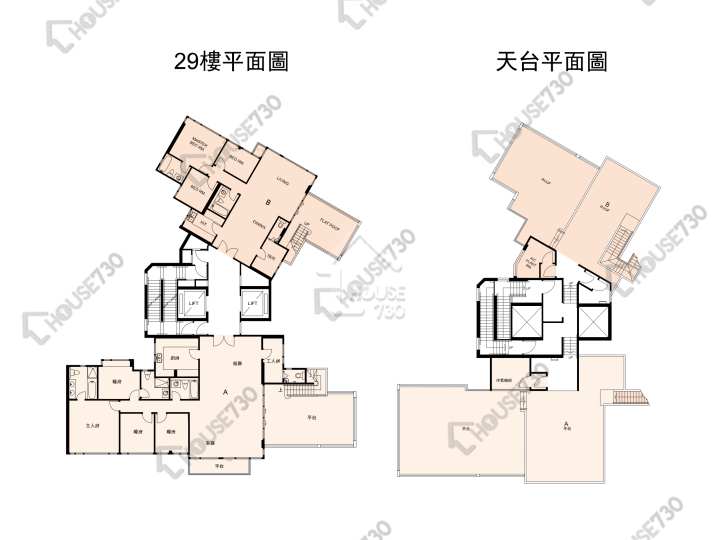 晉名峰 平面圖 晉名峰 E座 29樓 樓層平面圖 - House730