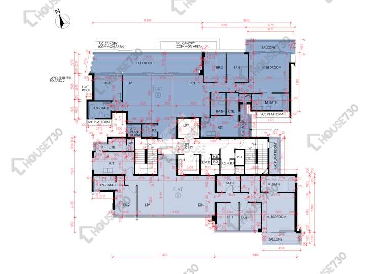 雲端 平面圖 雲端 Apex 3座 5樓 樓層平面圖 - House730