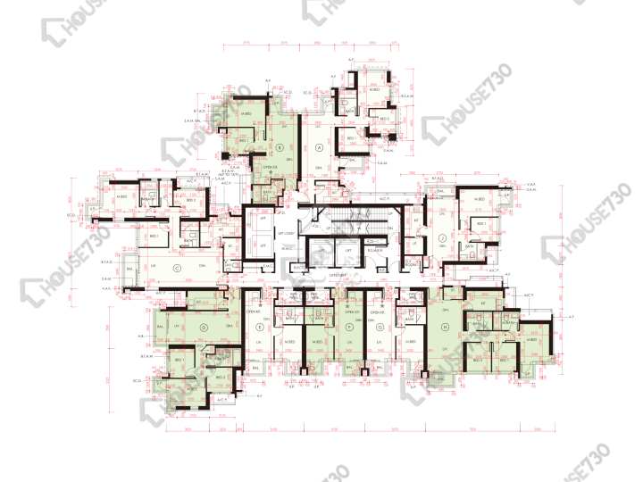星凱.堤岸 平面圖 星凱.堤岸 3座 6-12,15-22,23樓 樓層平面圖 - House730