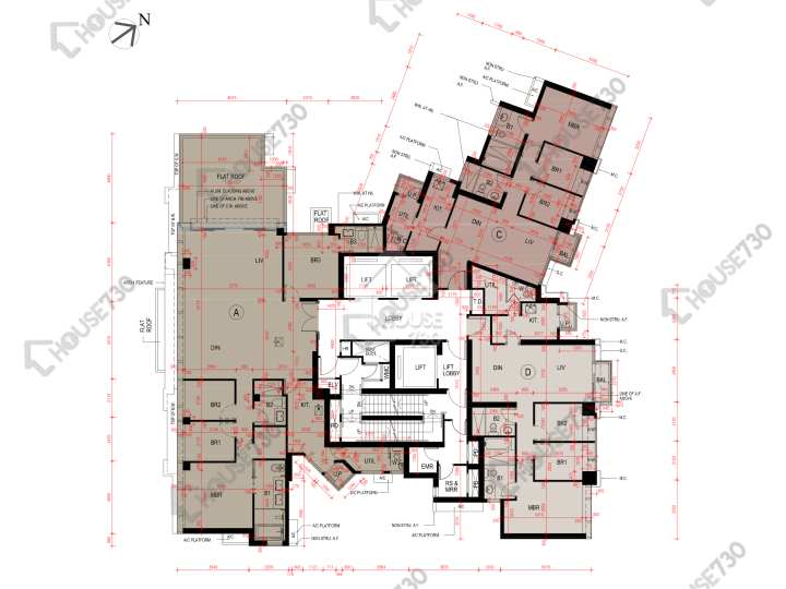 瓏璽 平面圖 瓏璽 3座 40樓 樓層平面圖 - House730