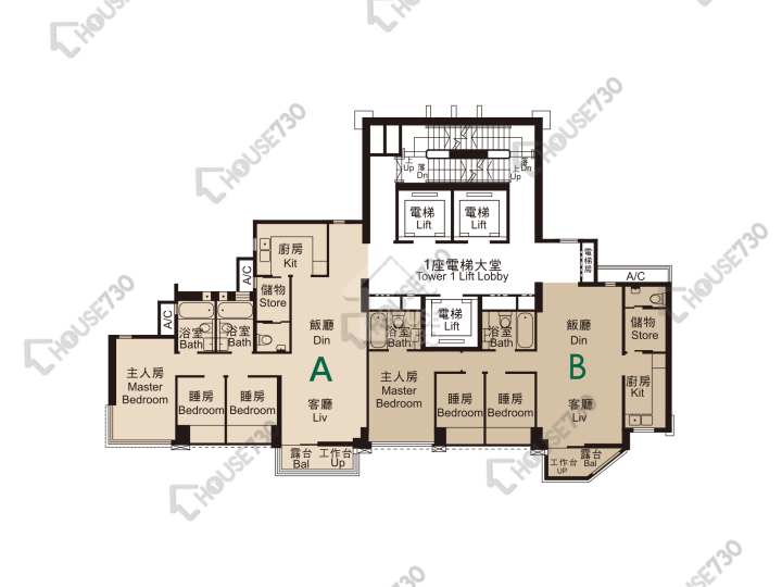 星匯居 平面圖 星匯居 1座 46樓 樓層平面圖 - House730