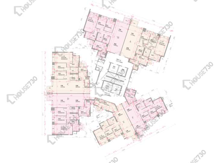 逸瓏灣 平面圖 逸瓏灣 II 大廈10座 3,5-6,7樓 樓層平面圖 - House730