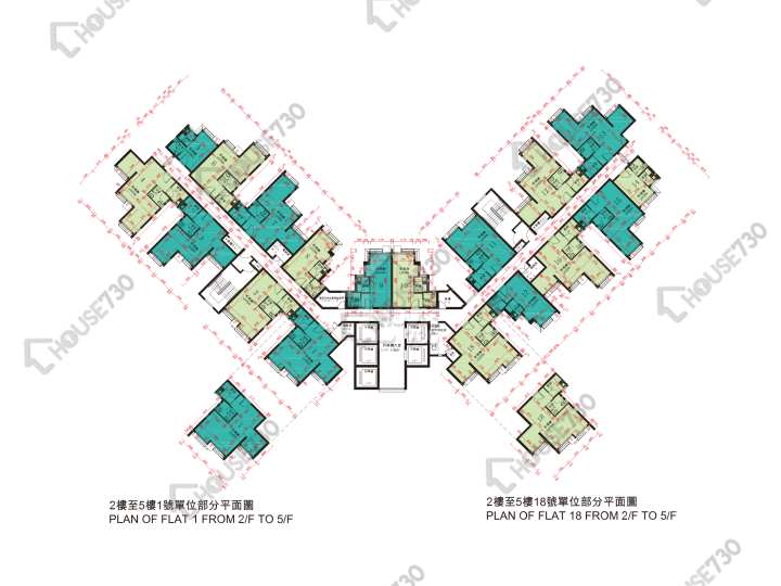 麗翠苑 平面圖 麗翠苑 1座 (麗森閣) 2-16樓 樓層平面圖 - House730