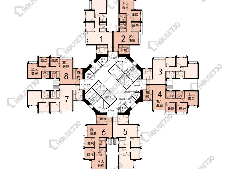 昌盛苑 平面圖 昌盛苑 昌潤閣 (D座) 1-40樓 樓層平面圖 - House730