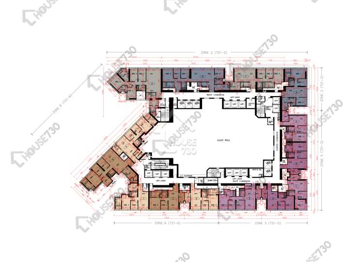 天璽 平面圖 天璽 21座 - 2區 (月鑽) 26-28樓 樓層平面圖 - House730