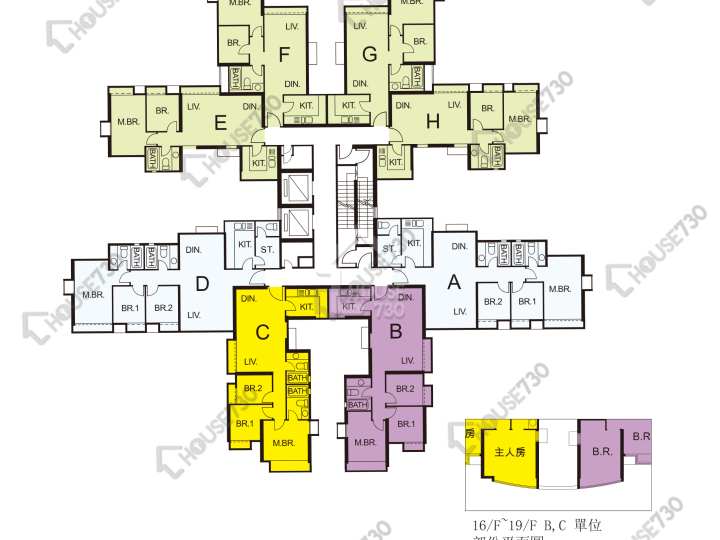 珀麗灣 平面圖 珀麗灣 1期 11座 1-3,5-13,15-20,21樓 樓層平面圖 - House730