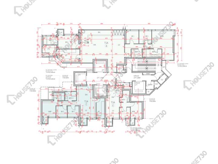 柏傲莊 平面圖 柏傲莊 3期 1座 (1A) 55-61樓 樓層平面圖 - House730