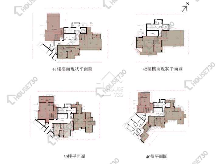 瓏璽 平面圖 瓏璽 6B座 39-41樓 樓層平面圖 - House730