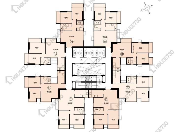 荃錦中心 平面圖 荃錦中心 2座 4-34樓 樓層平面圖 - House730