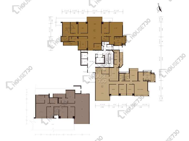 壹號雲頂 平面圖 壹號雲頂 1期 1座 8樓 樓層平面圖 - House730
