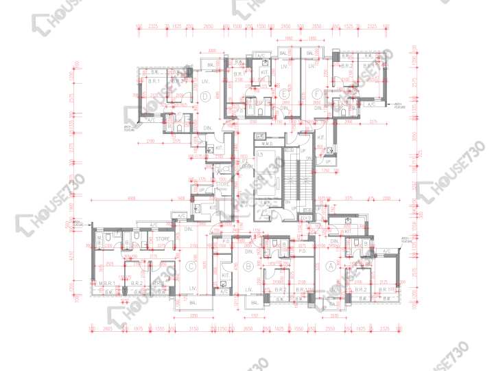 尚豪庭 平面圖 尚豪庭 3座 8-10樓 樓層平面圖 - House730