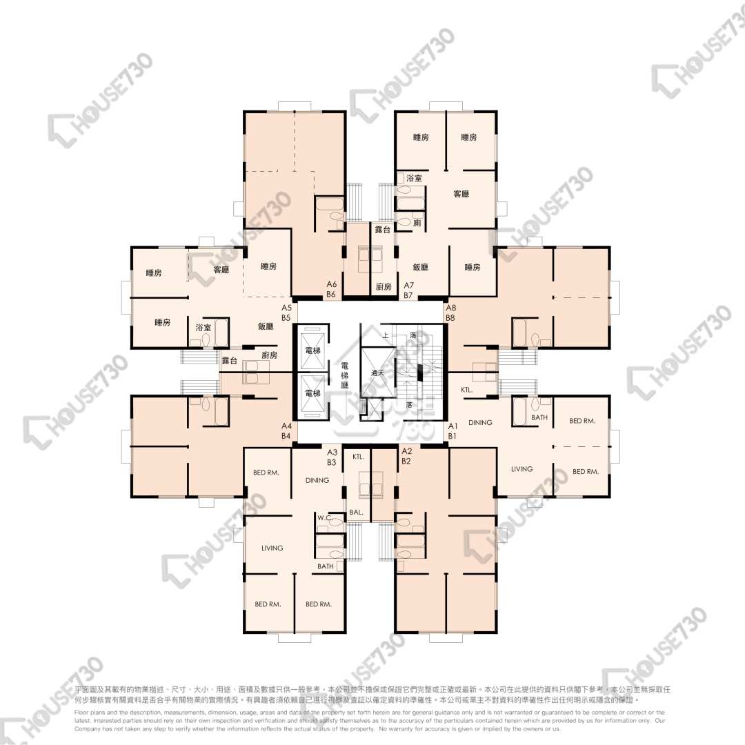 Jordan FORTUNE TERRACE Upper Floor Floor Plan A座-中層/低層 House730-7243487