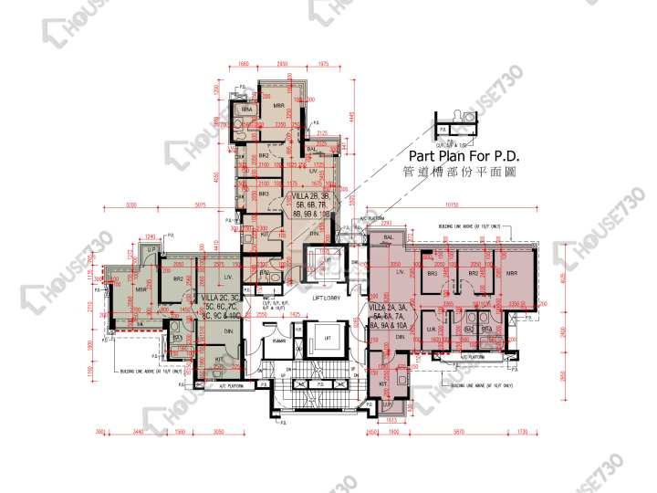 爾巒 平面圖 爾巒 茵娜大道 7座 2-3,5-9,10樓 樓層平面圖 - House730