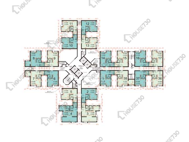 雍明苑 平面圖 雍明苑 B座 (澤明閣) 14-26樓 樓層平面圖 - House730