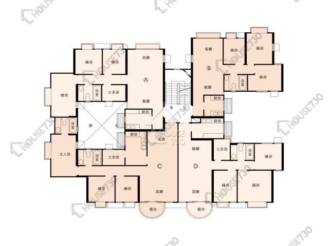 玉桂園 平面圖 玉桂園 10座 1-4樓 樓層平面圖 - House730