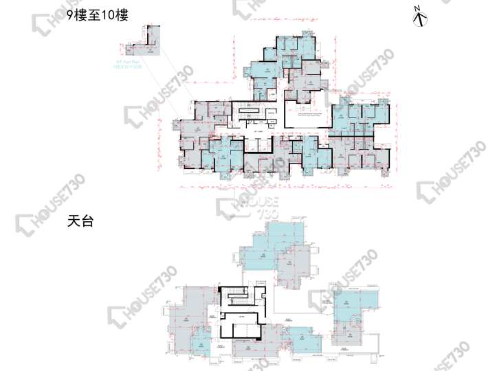 Wetland Seasons Park 平面圖 Wetland Seasons Park 2期 2座 9樓 樓層平面圖 - House730