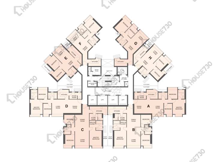 碧堤半島 平面圖 碧堤半島 1期 9座 10樓 樓層平面圖 - House730