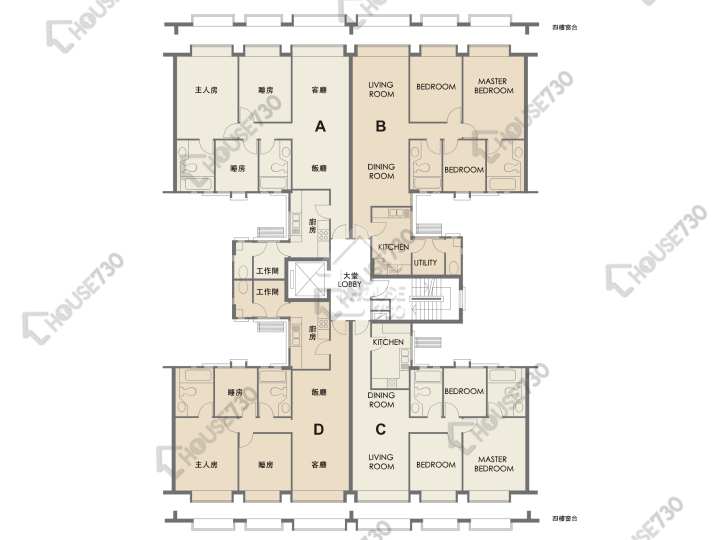 嘉豐花園 平面圖 嘉豐花園 2座 2-4樓 樓層平面圖 - House730