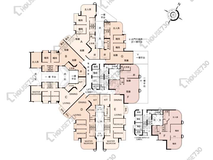 奕翠園 平面圖 奕翠園 5座 1-3,5-8,9樓 樓層平面圖 - House730