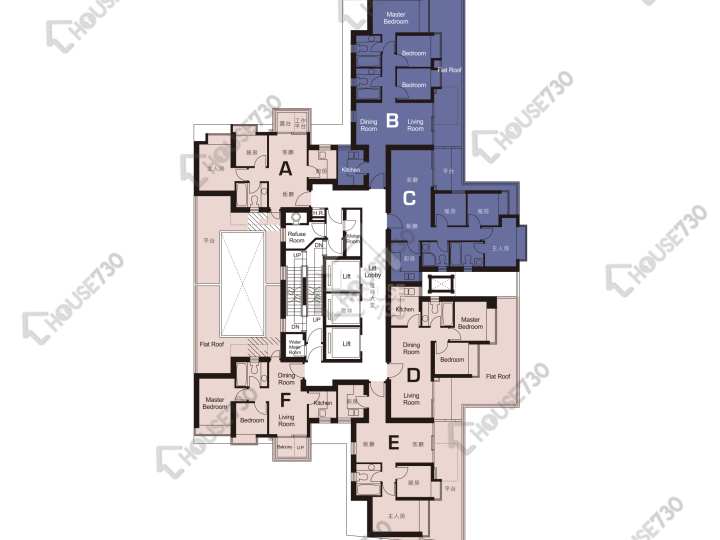 尚翹峰 平面圖 尚翹峰 1期 2座 6樓 樓層平面圖 - House730