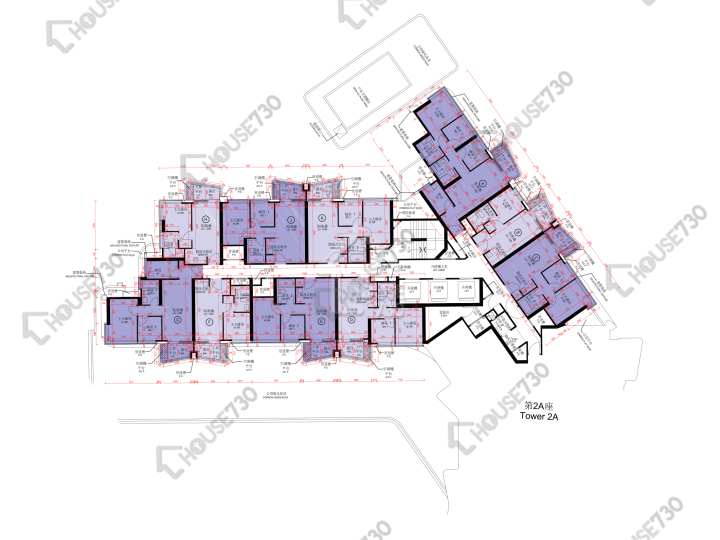維港1號 平面圖 維港1號 2B座 1樓 樓層平面圖 - House730