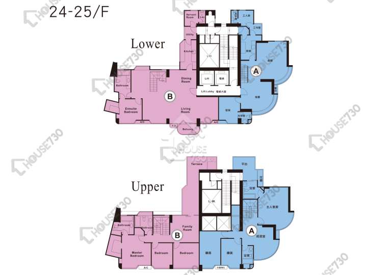淺水灣道37號 平面圖 淺水灣道 37 號 3座 24-25樓 樓層平面圖 - House730