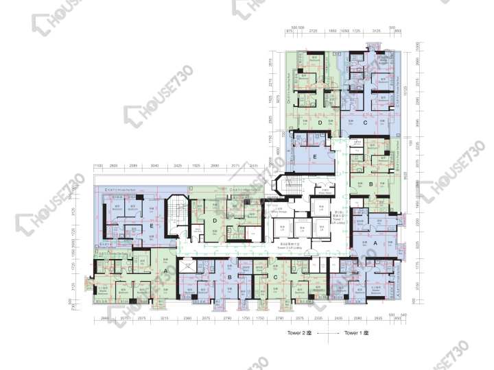 逸峯 平面图 逸峯 1座 5楼 楼层平面图 - House730