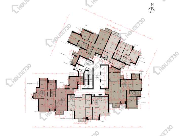 瓏璽 平面圖 瓏璽 8座 7-13樓 樓層平面圖 - House730