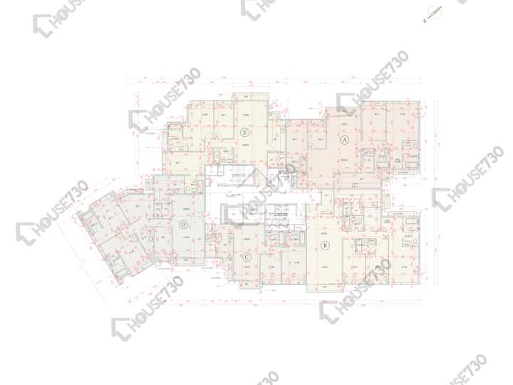 賢文禮士 平面圖 賢文禮士 5座 1樓 樓層平面圖 - House730