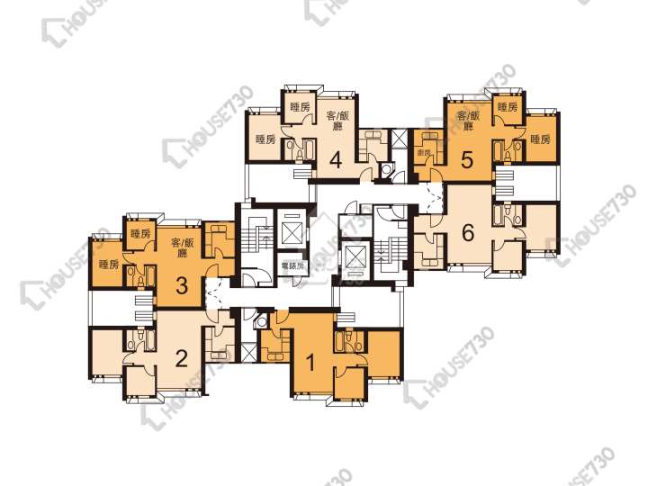 天盛苑 平面圖 天盛苑 盛匯閣 (G座) 1-30樓 樓層平面圖 - House730
